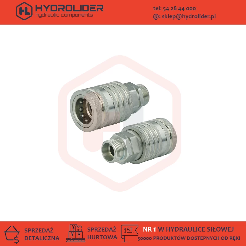 Szybkozłącze hydrauliczne żeńskie PUSH-PULL EURO ISO M18x1.5