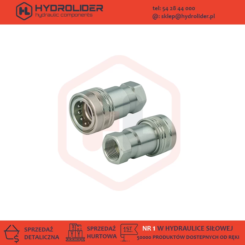 Szybkozłącze hydrauliczne żeńskie PUSH-PULL EURO ISO M18x1.5